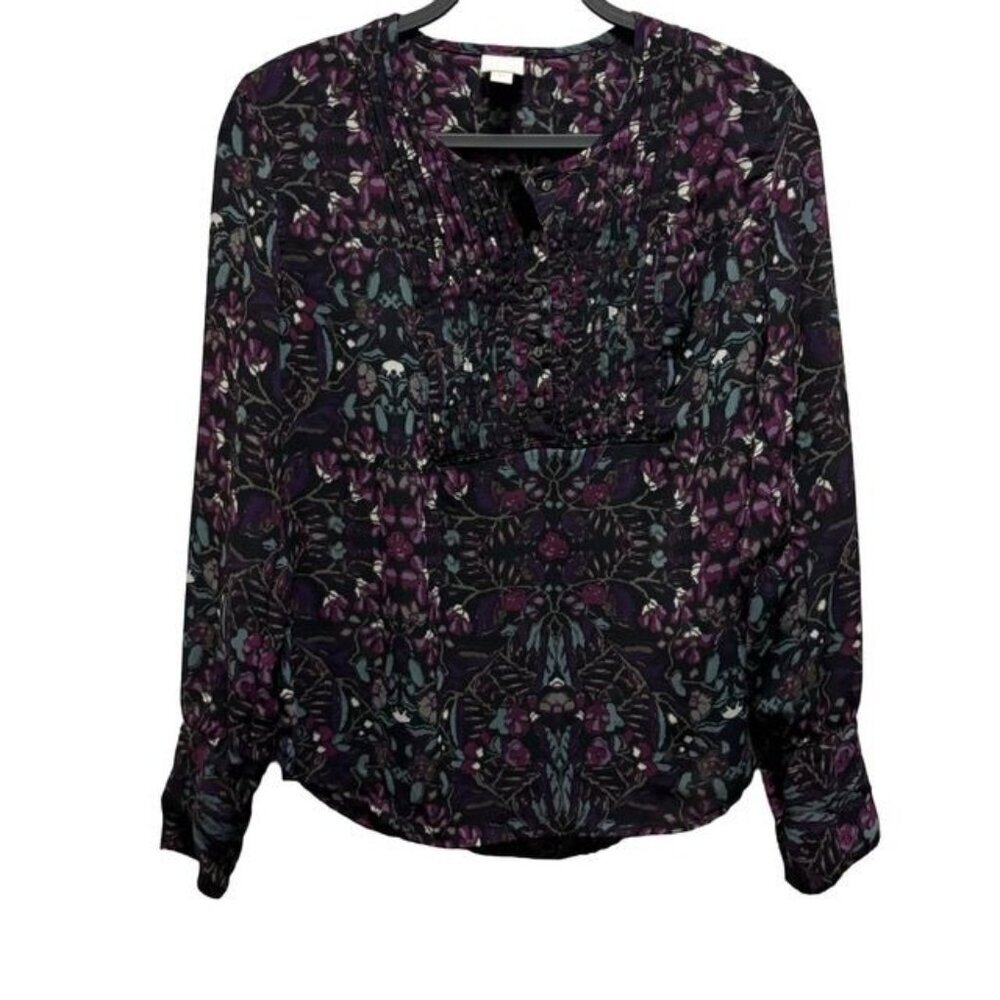Converse One Star Women's Floral Long Sleeve Blouse Medium Made In India